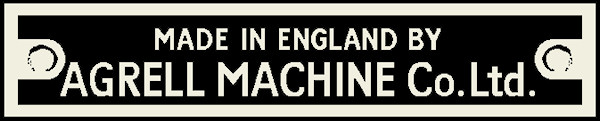 Agrell Machine Co Label from a Model 10