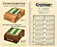 Comptometer pocket calendar.